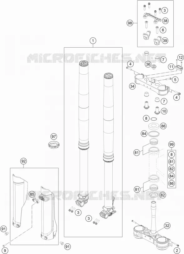 FORCELLA ANTERIORE / PIASTRA STERZO INFERIORE