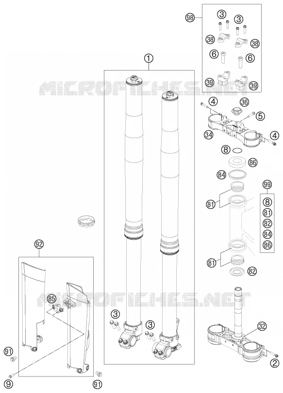 FORCELLA ANTERIORE / PIASTRA STERZO INFERIORE