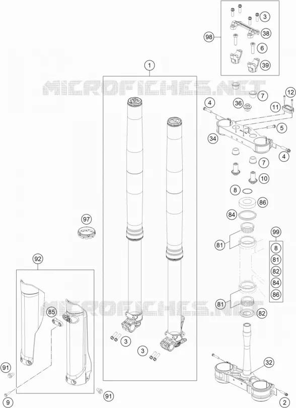 FORCELLA ANTERIORE / PIASTRA STERZO INFERIORE