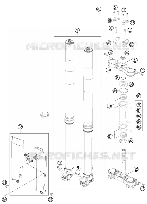 FORCELLA ANTERIORE / PIASTRA STERZO INFERIORE