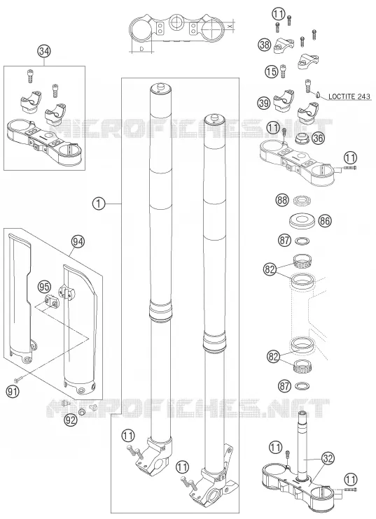 FORCELLA ANTERIORE / PIASTRA STERZO INFERIORE
