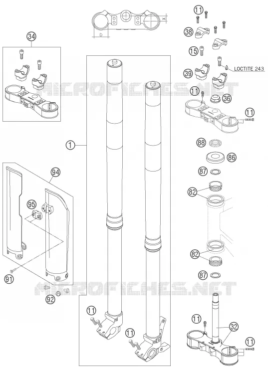 FORCELLA ANTERIORE / PIASTRA STERZO INFERIORE