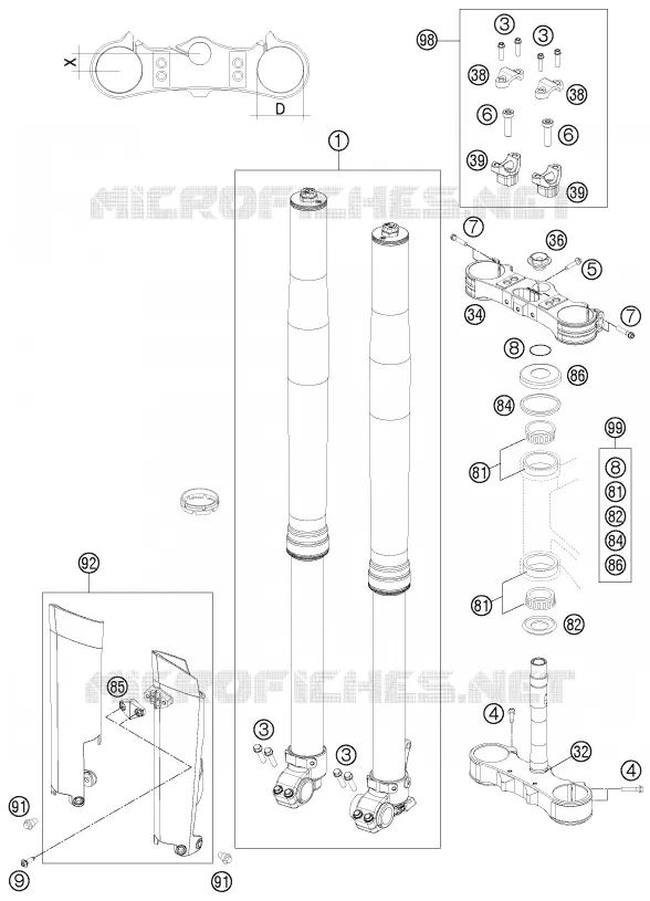 FORCELLA ANTERIORE / PIASTRA STERZO INFERIORE