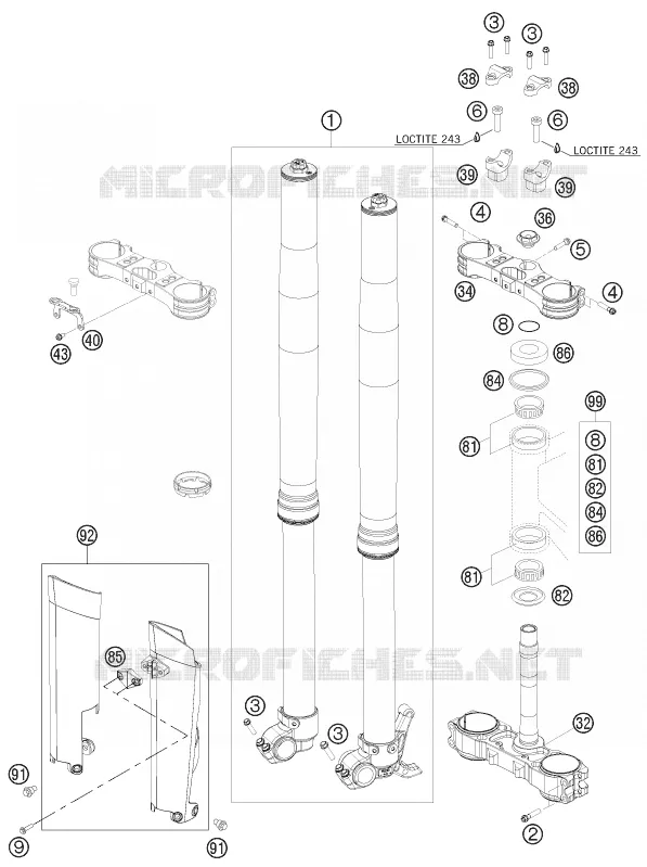 FORCELLA ANTERIORE / PIASTRA STERZO INFERIORE