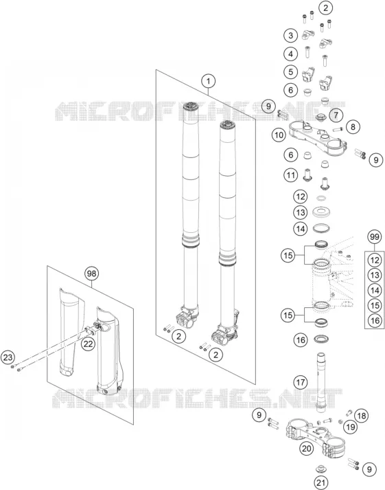 FORCELLA ANTERIORE / PIASTRA STERZO INFERIORE