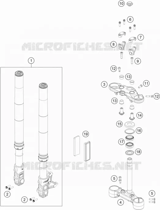 FORCELLA ANTERIORE / PIASTRA STERZO INFERIORE