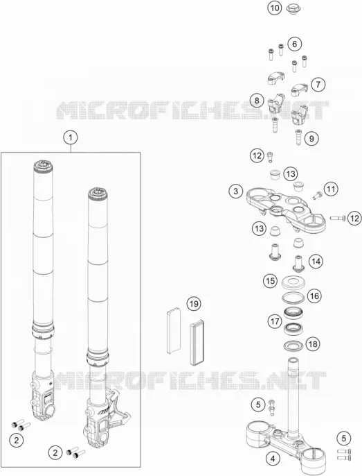 FORCELLA ANTERIORE / PIASTRA STERZO INFERIORE
