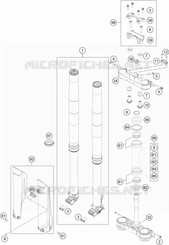 FORCELLA ANTERIORE / PIASTRA STERZO INFERIORE