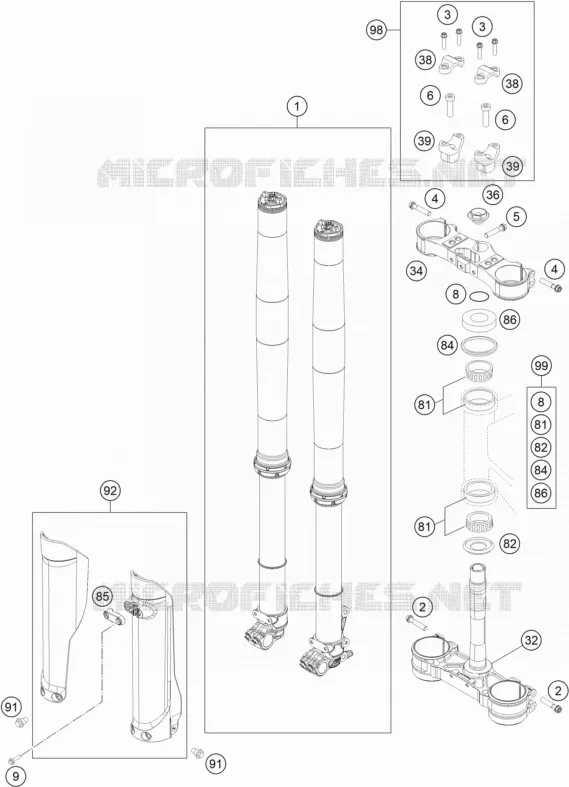 FORCELLA ANTERIORE / PIASTRA STERZO INFERIORE