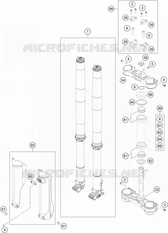 FORCELLA ANTERIORE / PIASTRA STERZO INFERIORE