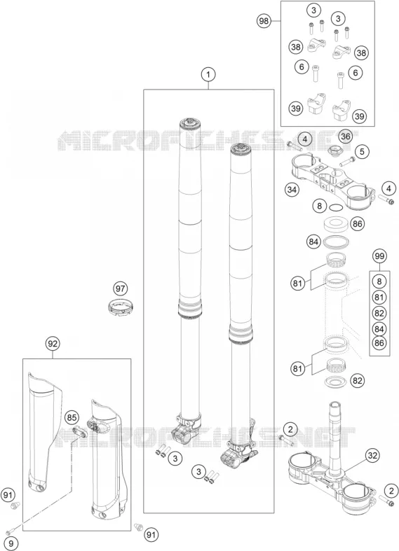 FORCELLA ANTERIORE / PIASTRA STERZO INFERIORE