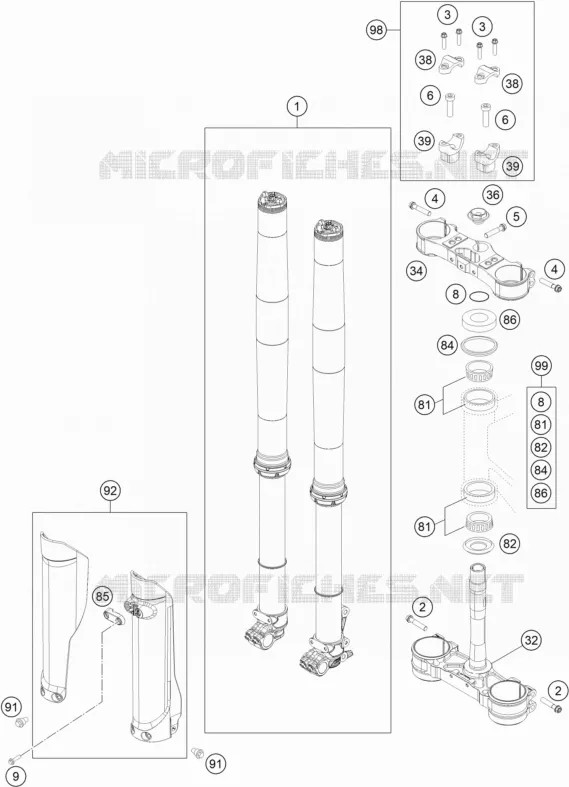 FORCELLA ANTERIORE / PIASTRA STERZO INFERIORE