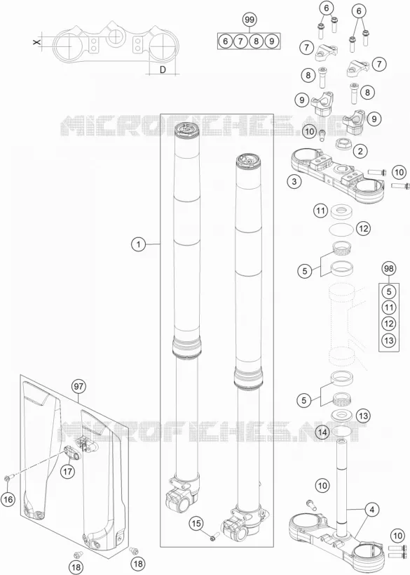 FORCELLA ANTERIORE / PIASTRA STERZO INFERIORE