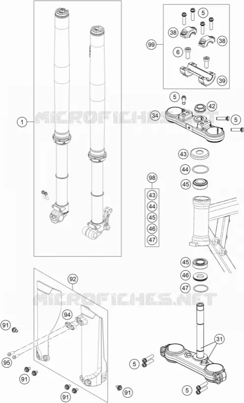 FORCELLA ANTERIORE / PIASTRA STERZO INFERIORE