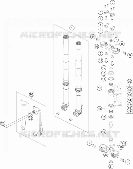 FORCELLA ANTERIORE / PIASTRA STERZO INFERIORE